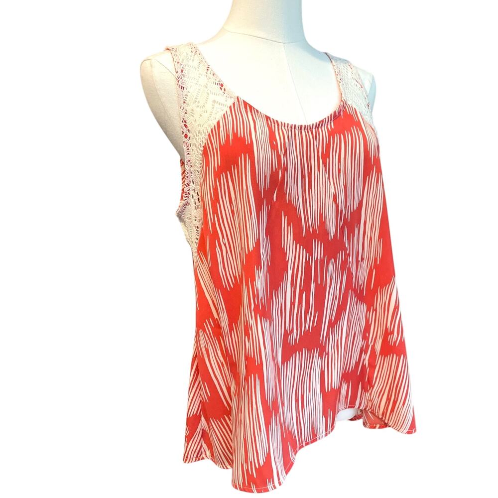 Liberty Love Coral Boho Lace Top - Size XL, Flowy Fit